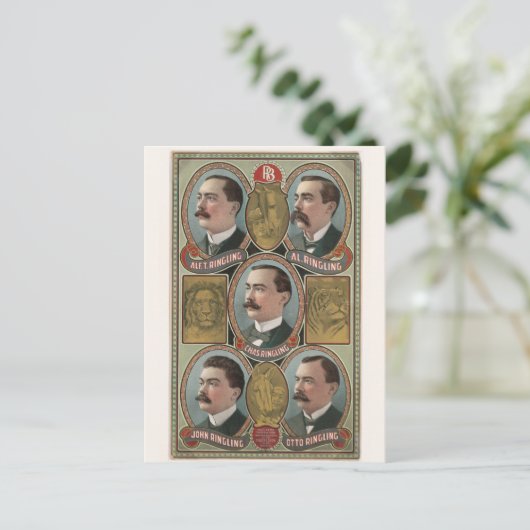 Vijf Ringling Brother's Bust Portretten Briefkaart (Staand voorkant)