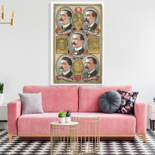Vijf Ringling Brother's Bust Portretten Canvas Afdruk (Insitu (Woonkamer))