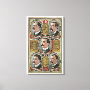 Vijf Ringling Brother's Bust Portretten Canvas Afdruk