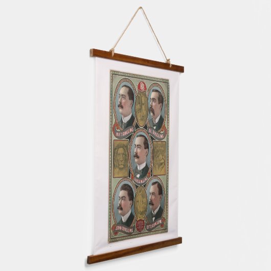 Vijf Ringling Brother's Bust Portretten Hangend Wandkleed (Gebogen)