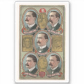 Vijf Ringling Brother's Bust Portretten Sticker (Voorkant)