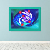 Vijf rode sterren canvas afdruk (Insitu (Houten vloer))