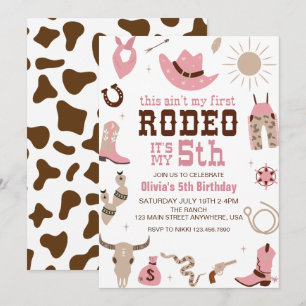 Vijf Rodeo Western Cowgirl 5e Verjaardag Kaart