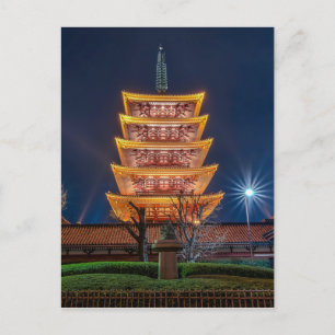 Vijf-roofpagode bij de Asakusa-tempel in Tokio Briefkaart