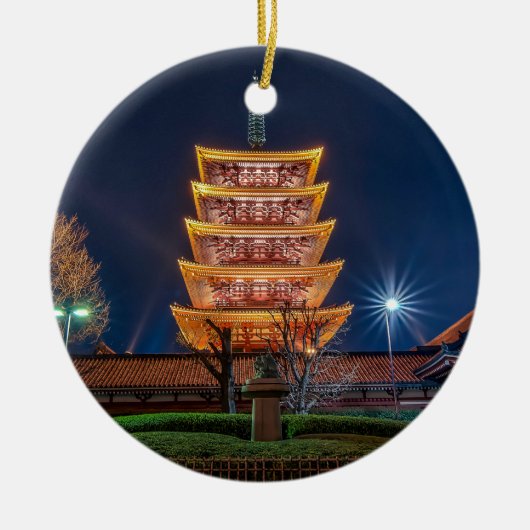 Vijf-roofpagode bij de Asakusa-tempel in Tokio Keramisch Ornament (Voorkant)