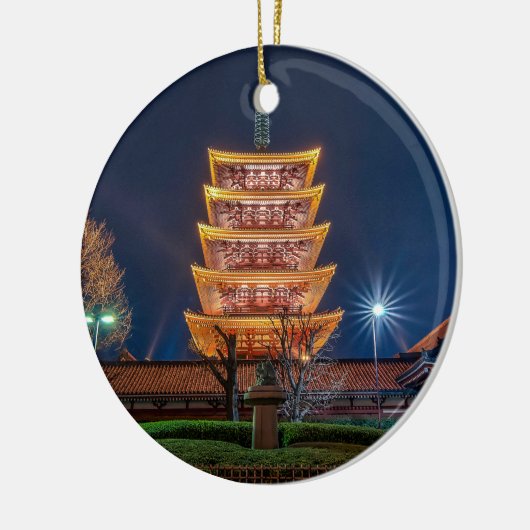 Vijf-roofpagode bij de Asakusa-tempel in Tokio Keramisch Ornament (Links)