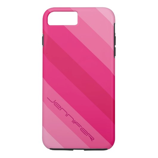 Vijf roze diagonaal streep met de naam Aangepast h Case-Mate iPhone Case (Achterkant)