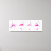 Vijf roze flamingo's - omwikkeld canvas (Voorkant)