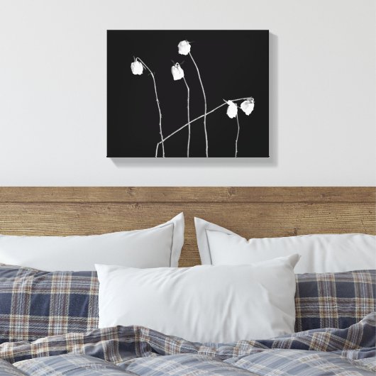 Vijf Rozen Canvas Afdruk (Insitu (Slaapkamer))