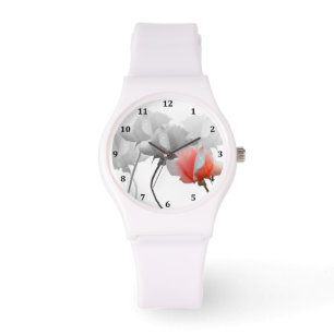 Vijf Rozen volgen met cijfers Horloge