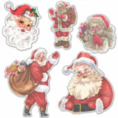 Vijf  Santa Stickers (Voorkant)