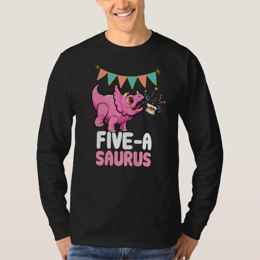 Vijf Saurus Dinosaur Cute Kiddo Triceratops T-shirt (Voorkant)