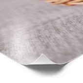 Vijf schattige puppies in een mand foto afdruk (Hoek)