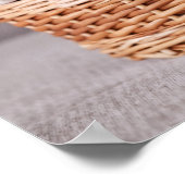 Vijf schattige puppies in een mand poster (Hoek)