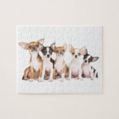 Vijf schattige puppies legpuzzel (Horizontaal)