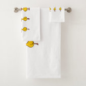 Vijf Schattigee Cartoon Yellow Ducks Bad Handdoek (Insitu)