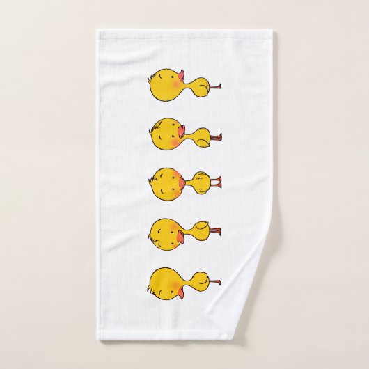 Vijf Schattigee Cartoon Yellow Ducks Bad Handdoek (Handdoek)