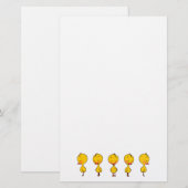 Vijf Schattigee Cartoon Yellow Ducks Briefpapier (Voorkant / Achterkant)