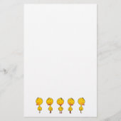 Vijf Schattigee Cartoon Yellow Ducks Briefpapier (Voorkant)