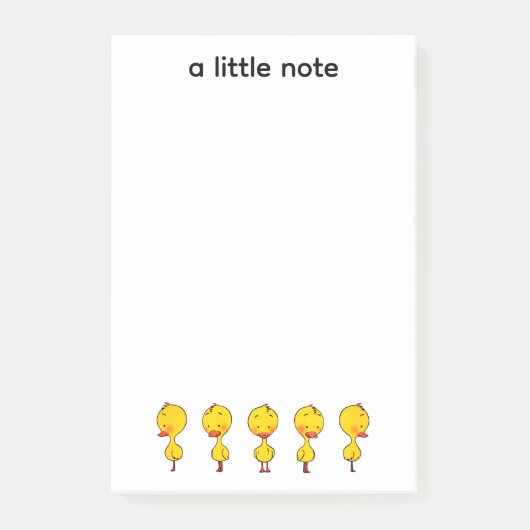 Vijf Schattigee Cartoon Yellow Ducks Post-it® Notes (Voorkant)