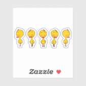 Vijf Schattigee Cartoon Yellow Ducks Sticker (Vel)