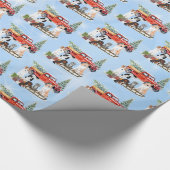 Vijf Schattigee Honden Feestelijke Kerst Hond Cade Cadeaupapier (Hoek)