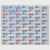 Vijf Schattigee Honden Feestelijke Kerst Hond Cade Cadeaupapier (Vlak)