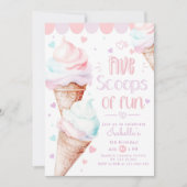 Vijf Scoops van plezier IJs 5e verjaardag Kaart (Voorkant)