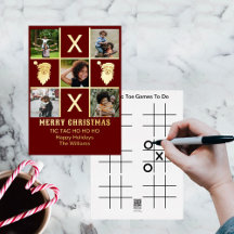 Vijf serie Foto Tic Tac Toe Ho Ho Kerstmis F