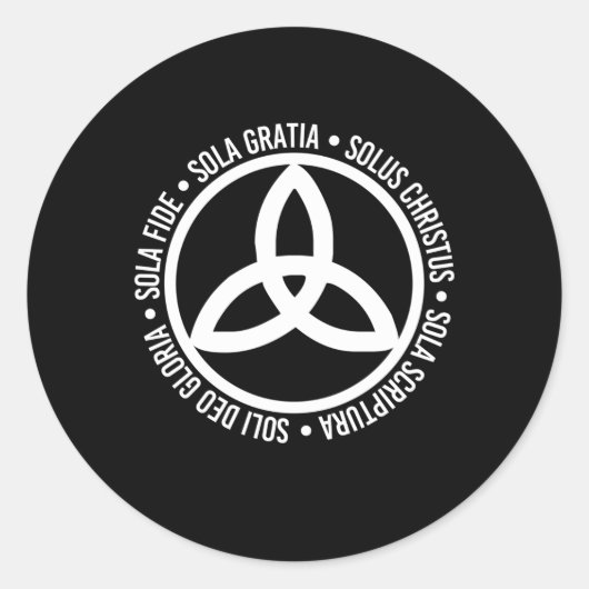 Vijf Solas Christelijke Trinity Triquetra Ronde Sticker (Voorkant)