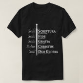 Vijf Solas Hervormd Christelijk T-shirt (Design voorkant)
