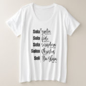 Vijf Solas Plus witte T-shirt (Design voorkant)