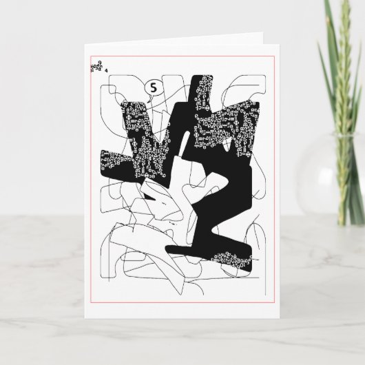 Vijf Spoken (zwart, wit en rood) Kaart (Voorkant)