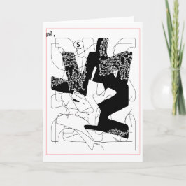 Vijf Spoken (zwart, wit en rood) Kaart