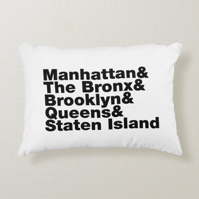 Vijf stadsdelen ~ New York City Accent Kussen (Voorkant)