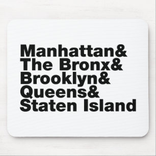 Vijf stadsdelen ~ New York City Muismat