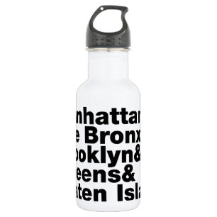 Vijf stadsdelen ~ New York City Waterfles