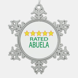 Vijf Star Abuela Tin Sneeuwvlok Ornament