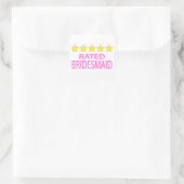 Vijf Star Bridesmaid Vierkante Sticker (Tas)