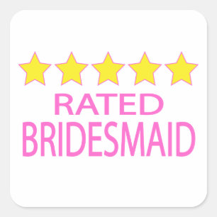 Vijf Star Bridesmaid Vierkante Sticker