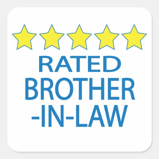 Vijf Star Brother-In-Law Vierkante Sticker (Voorkant)