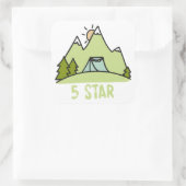 Vijf Star Camping Vierkante Sticker (Tas)