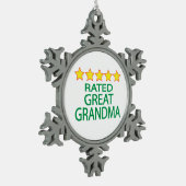 Vijf Star Great Grandma Tin Sneeuwvlok Ornament (Links)