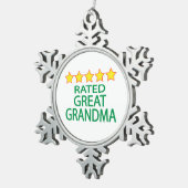 Vijf Star Great Grandma Tin Sneeuwvlok Ornament (Rechts)