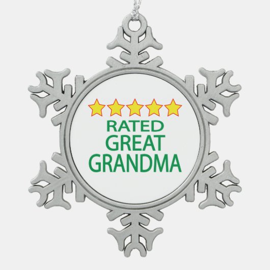 Vijf Star Great Grandma Tin Sneeuwvlok Ornament (Voorkant)