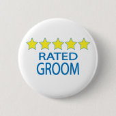 Vijf Star Groom Ronde Button 5,7 Cm (Voorkant)