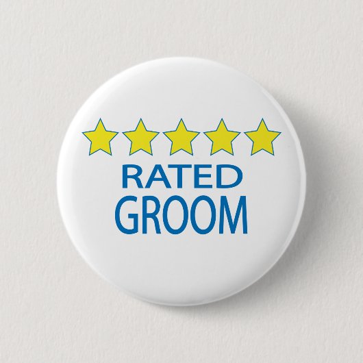 Vijf Star Groom Ronde Button 5,7 Cm (Voorkant)