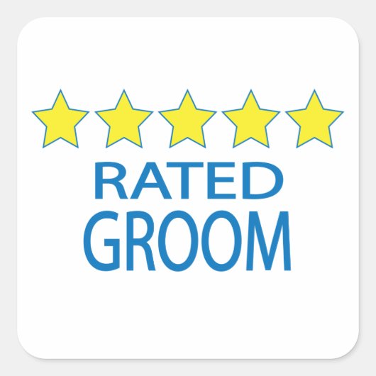 Vijf Star Groom Vierkante Sticker (Voorkant)