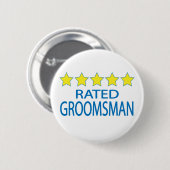 Vijf Star Groomsman Ronde Button 5,7 Cm (Voorkant /achterkant)