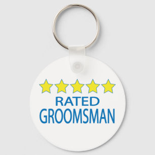 Vijf Star Groomsman Sleutelhanger